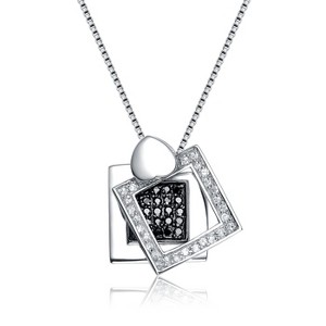 Guili Sterling Silver Cubic Zirconia Multi-Frame Necklace - 1 of 2