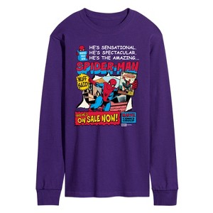 Men's - Marvel - Spider-Man He's Sensational Comic Long Sleeve Graphic T-Shirt - 1 of 2