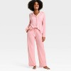 Women's Cloud Knit Modal Long Sleeve Notch Collar Top and Pants Pajama Set - Auden™ - 3 of 3