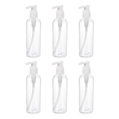 Unique Bargains Travel Shampoo Lotion Clear Portable Refillable Airless Pump Bottles 6 Pcs