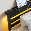 XIYUYEU Twin Size Bed Frame, Platform Bed Frame with Headboard, USB Charging Station, LED Bed, Strong Steel Slats - 4 of 4