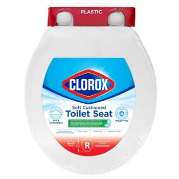 Clorox Wiggle Free Round Plastic Toilet Seat with Easy-Off Hinges