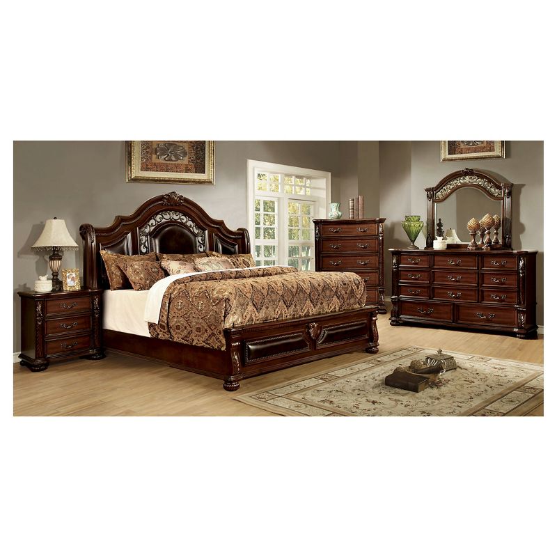 Queen Claretta Traditional Bold Design Bed Brown/Red - HOMES: Inside + Out, 3 of 5