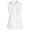 Lands' End Women's Sleeveless No Iron Shirt with Lace Inset - 3 of 4