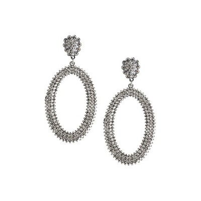 SOHI Women's Crystal Silver Party Drop Earrings