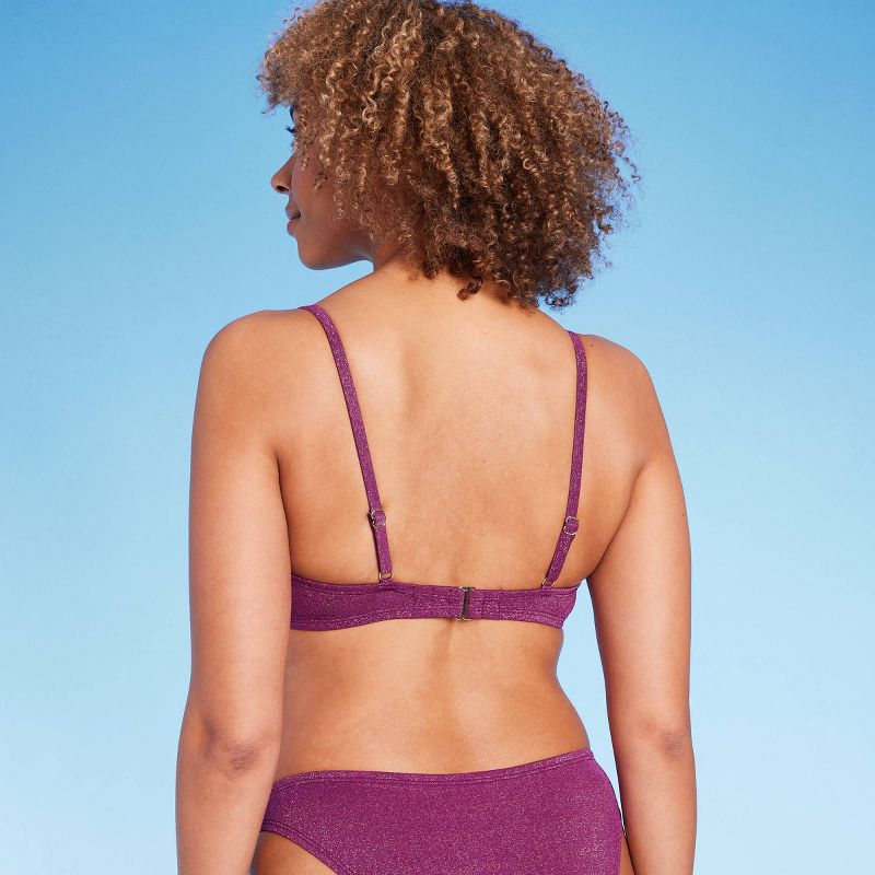 Women's Square Neck Underwire Bikini Top - Shade & Shore™ Purple Shine, 6 of 7