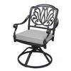 NicBex Set of 2 Outdoor Dining Chair,Modern Patio Dining Chairs with with Cushion,26 inch Aluminum Chairs Suitable for Patio,Garden,Gray White - 2 of 4