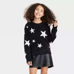 Girls' Fuzzy Printed Sweater - art class™