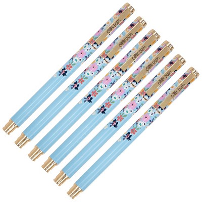 Pukka Pad Carpe Diem Ditzy Floral Gel Pen Black Ink 6/Pack (PUK9202CD)