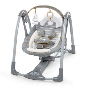 Bright Starts Whimsical Wild Portable Compact Baby Swing with Taggies,  Unisex, Newborn and up 
