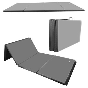 BalanceFrom All Purpose 4'x6'x2" Extra Thick High Density Anti Tear Fitness Yoga Gymnastics Gym Folding Exercise Aerobics Mat, Grey - 1 of 4