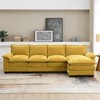118" Chenille Upholstered L-Shaped Sectional Sofa with Reversible Chaise, Double Cushions, and Storage Pockets - 4 of 4