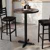 Flash Furniture Bennett Round Solid Wood Commercial Indoor Tabletop with 22" x 22" Bar Height Rust-Resistant Cast Iron X-Base - 2 of 4