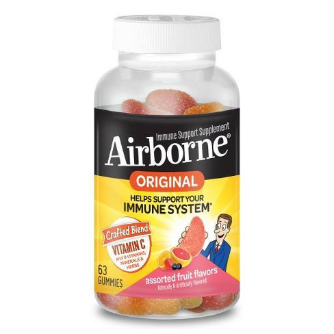 Airborne Immune Support Gummies With Vitamin C Zinc Assorted Fruit 63ct Target