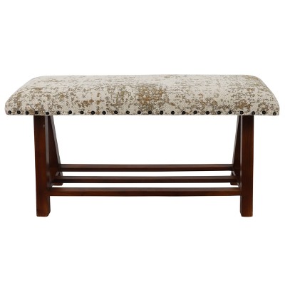 Rosanna Upholstered Wooden Bench Cream - Décor Therapy