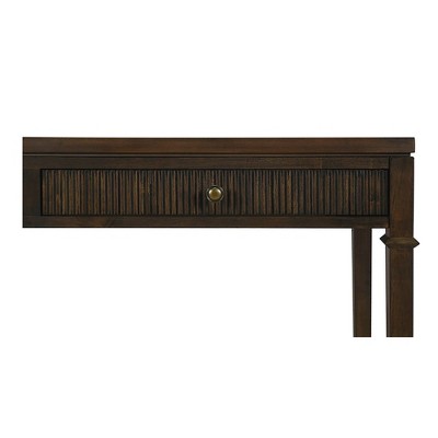 Kenna Dark Brown Wood and Metal Console Table with Storage