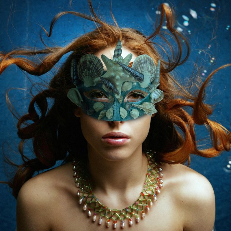 KBW Mermaid Masquerade Costume Mask | Aqua, 3 of 4