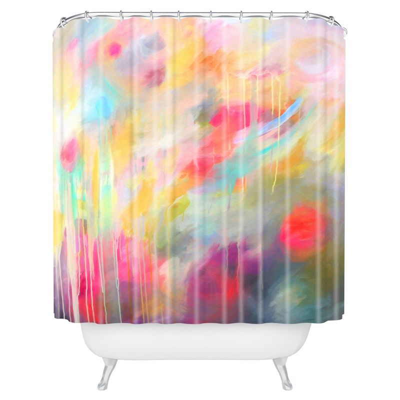 Floral Stripe Shower Curtain - Deny Designs, 1 of 5