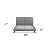 HomeRoots Dark Gray Tufted Upholstered Queen Bed Frame - 3 of 4