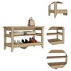 CAVINAS Storage Bench Storage Ottoman Shoe Rack Modern Seat Bench with 2 Open Shelves - 2 of 4