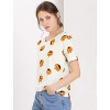 INSPIRE CHIC Women's Fruit Print Top Round Neck Short Sleeve Cute T-Shirt - 2 of 4