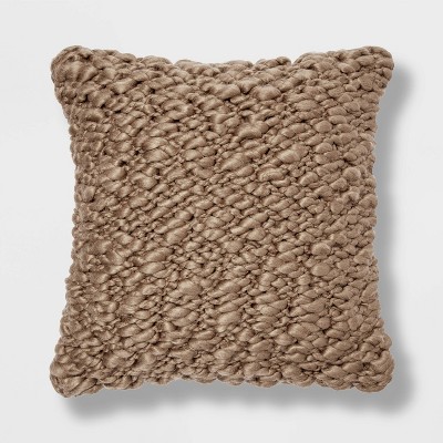 Chunky Weave Square Throw Pillow Brown - Project 62™