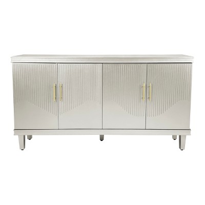 TIRAMISUBEST 59.84" Wide 4-Door Storage Cabinet with Wheels - Champagne Finish Mobile File Organizer for Home & Office