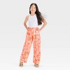 Girls' Moana Gauze Cabana Pants - Cream - 3 of 3