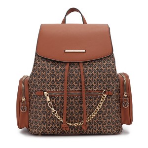 MKF Collection Issah Functional and Stylish Circular Pattern Vegan Leather Backpack by Mia K - 1 of 4