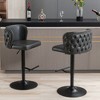 Swivel Barstools Set Of 2, Adjusatble Seat Height, Modern PU Upholstered Bar Stools With The Whole Back Tufted - 2 of 4
