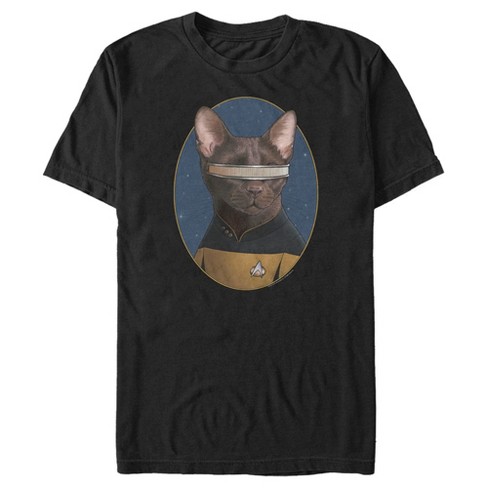 Men s Star Trek The Next Generation Lieutenant Commander Geordi La Forge Cat T shirt Target