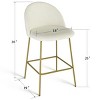 25" Nano Full Back Upholstered Counter Stool (Set Of 2) Gold Legs-Maison Boucle - 3 of 4