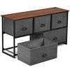 Tangkula 2-Layer Fabric Storage Tower Unit Nightstand with 5 Drawers - 3 of 3