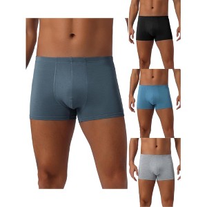 INSPIRE CHIC Men's 4 Pack Underwear Soft Solid Color Boxer Briefs - 1 of 4