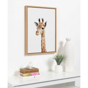 18" x 24" Sylvie Baby Giraffe Framed Canvas by Amy Peterson - Kate and Laurel - 1 of 4