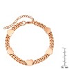 Steeltime Ladies stainless steel curban link bracelet with hearts charms. Color Options: Silver, Gold, Rose Gold - 3 of 4