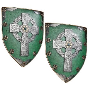Design Toscano Celtic Warriors Sculptural Wall Shield: Set of Two - 1 of 3
