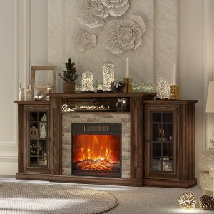 Fredees 59'' Electric Fireplace TV Stand with Remote & LED Lights - 1 of 4