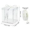 Unique Bargains 6 Pcs Birthday Parties Wedding Clear Tall Cake Box with Ribbon 1 Pc - 2 of 4