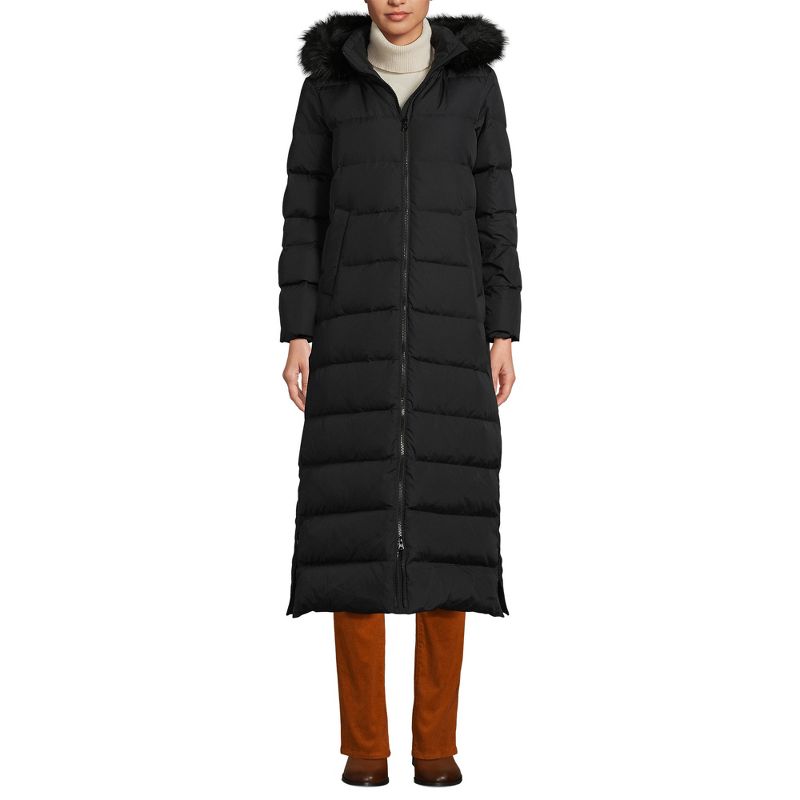 Lands' End Women's Tall Winter Long Down Coat with Faux Fur Hood, 1 of 7
