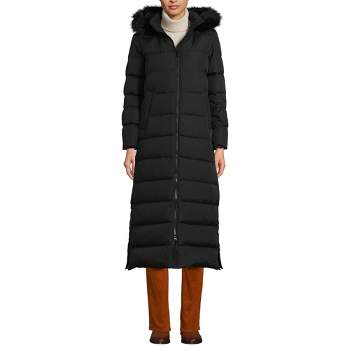 Lands' End Women's Tall Winter Long Down Coat with Faux Fur Hood