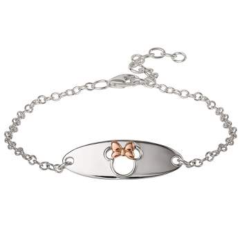 Disney Girls Minnie Mouse Sterling Silver Pink Plated Bracelet - 5.5 + 1"