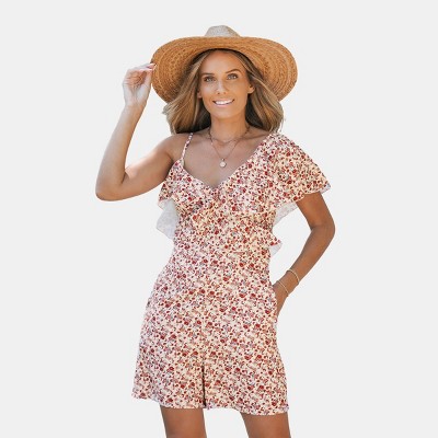 Women's Floral Asymmetric Ruffled Sleeves Off-Shoulder Sundress - Cupshe