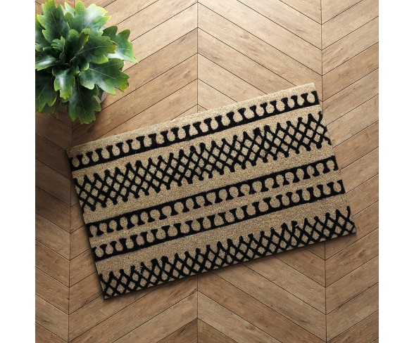 1'6x2'6 Stripe Tufted Doormat Black - Project 62™