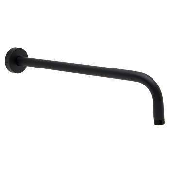 Built Industrial Shower Head Arm Extension with Flange, 15 inch Wall Mounted Extension Arm for Rainfall Shower Head, Matte Black