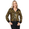 Anna-Kaci Women's Zip-Up Hoodie Jacket with Allover Sequin Embellishments and Ribbed Trim - 2 of 4