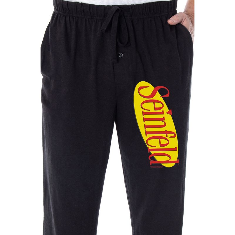 Seinfeld TV Series Men's Classic Logo Loungewear Sleep Pants Pajama Pants Black, 3 of 4