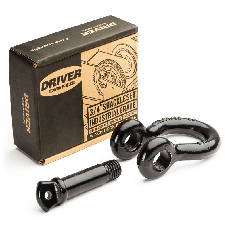 Driver Recovery 3/4" D-Ring / Bow Shackle - Heavy-Duty Grade 70 Black Powder Coated Steel 4.75 Ton (9,500 Pounds) Working Capacity, 4 of 5