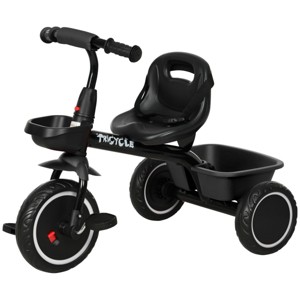TopComfy Baby Walkers Tricycle for Toddlers Age 2 To 5 with Adjustable Seat, Toddler Bike with Storage Baskets for Kids, Black, 23.6"*15"*10.6" - 1 of 4
