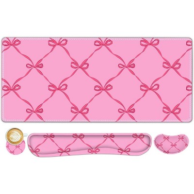 Large Mouse Pad Desk Pad Set, Wrist Rest Support Desk Mat for Keyboard and Mouse, 4PCS 35.4”x15.7 XXL Giant Mouse Pad